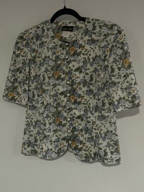 Stuart Alan Vintage Floral Button-Front Blouse